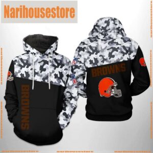 NFL Cleveland Browns Camo Veteran Team 3D Printed Hoodie Shirt