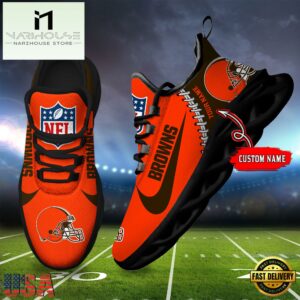 NFL Cleveland Browns Football Team Design Max Soul Shoes, Football New Sneaker Shoes