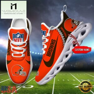NFL Cleveland Browns Football Team Design Max Soul Shoes, Football New Sneaker Shoes