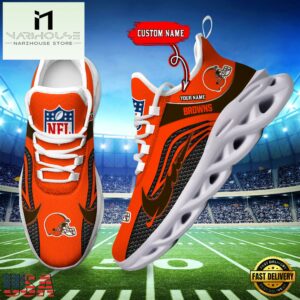 NFL Cleveland Browns Football Team New Design Max Soul Shoes Sneaker