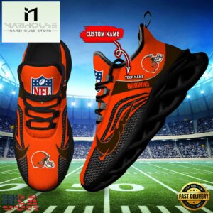 NFL Cleveland Browns Football Team New Design Max Soul Shoes Sneaker