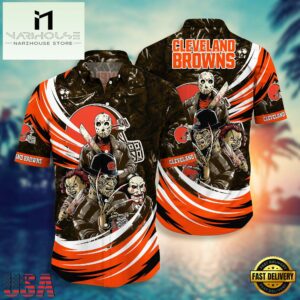 NFL Cleveland Browns Halloween Horror Movies Summer Hawaiian Shirts