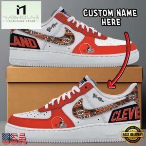 NFL Cleveland Browns Logo Team Design Custom Air Force 1 Shoes
