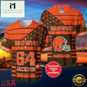 NFL Cleveland Browns Personalized American Flag Baseball Jersey