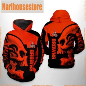 NFL Cleveland Browns Skull 3D Printed Hoodie Shirt