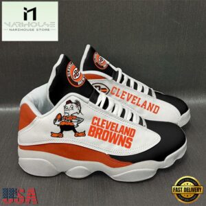 NFL Cleveland Browns White Air Jordan 13 Sneaker Shoes - Gift For Fans