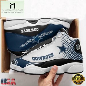 NFL Dalas Cowboys Football Team Blue Air Jordan 13 Sneaker Shoes - Gift For Fans