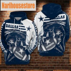 NFL Dallas Cowboys Football Skull 3D Hoodie Shirt