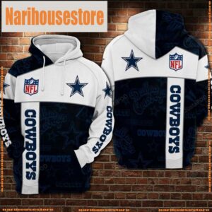 NFL Dallas Cowboys Football White 3D Hoodie Shirt