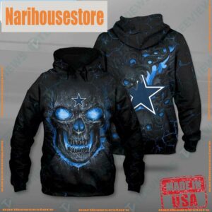 NFL Dallas Cowboys Hello Darkness My Old Friend Skull 3D Graphic Hoodies Shirt