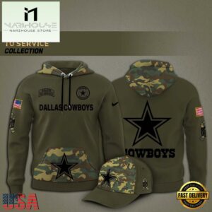 NFL Dallas Cowboys Nike Arctic Camo 2024 Salute to Service Hoodie