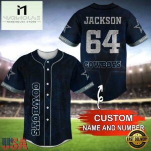 NFL Dallas Cowboys Personalized Baseball Jersey, Football Team Design Jersey Shirt