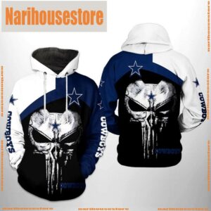 NFL Dallas Cowboys Skull Punisher Team 3D Printed Hoodie Shirt