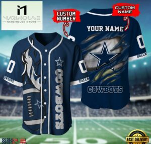 NFL Dallas Cowboys Team Logo Litmited Edition Baseball Jersey