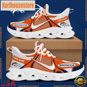 NFL Denver Broncos Blue White Stripes Logo Custom Clunky Max Soul Shoes