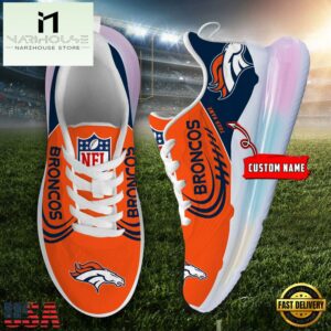 NFL Denver Broncos Custom Rainbow Atmospheric Cushion Running Shoes, Women's Sneaker