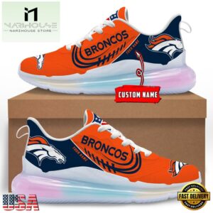 NFL Denver Broncos Custom Rainbow Atmospheric Cushion Running Shoes, Women's Sneaker