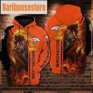 NFL Denver Broncos Football Fire 3D Hoodie Shirt