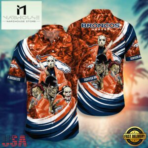 NFL Denver Broncos Halloween Horror Movies Summer Hawaiian Shirts