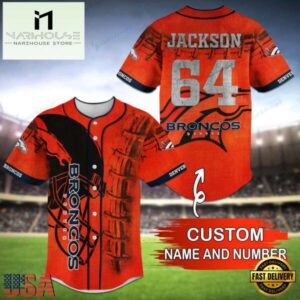 NFL Denver Broncos Personalized Baseball Jersey, Football Team Design Jersey Shirt