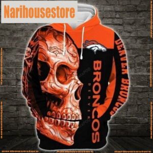 NFL Denver Broncos Skull 3D Hoodie Hoodie Shirt