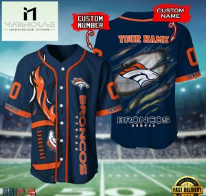 NFL Denver Broncos Team Logo Litmited Edition Baseball Jersey