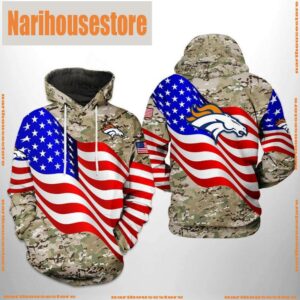NFL Denver Broncos US Flag Camo Veteran Team 3D Printed Hoodie Shirt