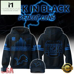 NFL Detroit Lions Back In Black Hoodie