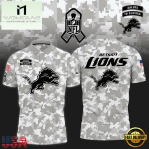 NFL Detroit Lions Camo 2024 Salute to Service Polo Shirt