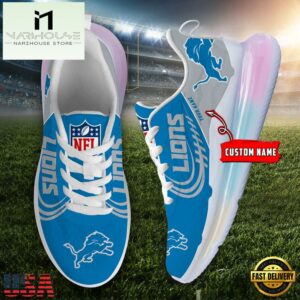 NFL Detroit Lions Custom Rainbow Atmospheric Cushion Running Shoes, Women's Sneaker