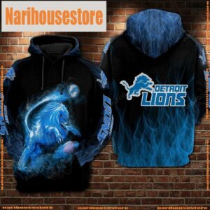 NFL Detroit Lions Football Lions Smoke 3D Hoodie Shirt