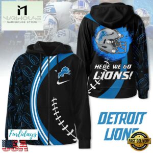 NFL Detroit Lions Here We Go Zip Hoodie