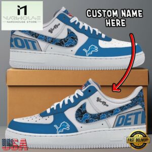 NFL Detroit Lions Logo Team Design Custom Air Force 1 Shoes
