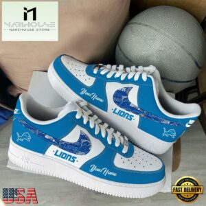 NFL Detroit Lions Logo Team Limited Edition New Design Custom Air Force 1 Shoes