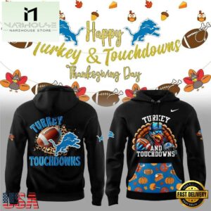 NFL Detroit Lions Turkey And Touchdowns Hoodie