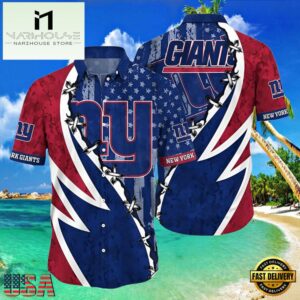 NFL Gian Button Up Hawaiian Shirt 3D Printed Graphic American Flag Print , Vintage Hawaiian Shirts 7 NFL Gian Button Up Hawaiian Shirt 3D Printed Graphic American Flag Print