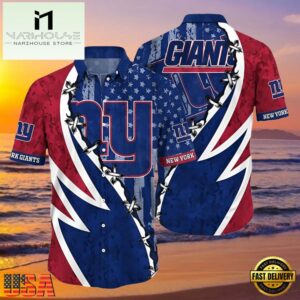 NFL Gian Button Up Hawaiian Shirt 3D Printed Graphic American Flag Print , Vintage Hawaiian Shirts 6 NFL Gian Button Up Hawaiian Shirt 3D Printed Graphic American Flag Print