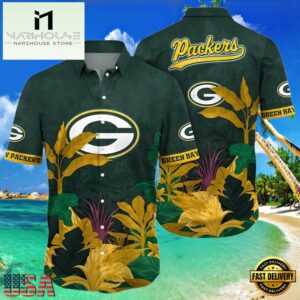 NFL Green Bay Packers Aloha Shirt Flower Hawaiian Style , Vintage Hawaiian Shirts 7 NFL Green Bay Packers Aloha Shirt Flower Hawaiian Style