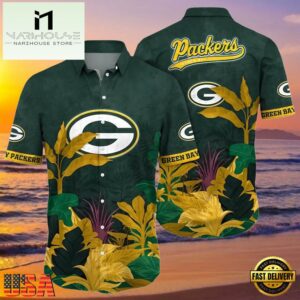 NFL Green Bay Packers Aloha Shirt Flower Hawaiian Style , Vintage Hawaiian Shirts 6 NFL Green Bay Packers Aloha Shirt Flower Hawaiian Style