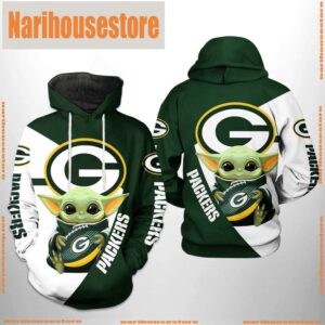 NFL Green Bay Packers Baby Yoda Team 3D Printed Hoodie Shirt