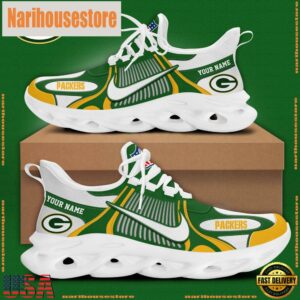 NFL Green Bay Packers Blue White Stripes Logo Custom Clunky Max Soul Shoes