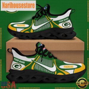 NFL Green Bay Packers Blue White Stripes Logo Custom Clunky Max Soul Shoes