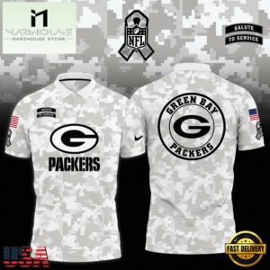 NFL Green Bay Packers Camo 2024 Salute to Service Polo Shirt