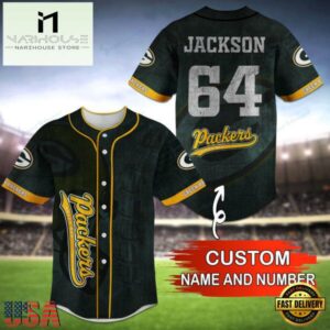 NFL Green Bay Packers Personalized Baseball Jersey, Football Team Design Jersey Shirt