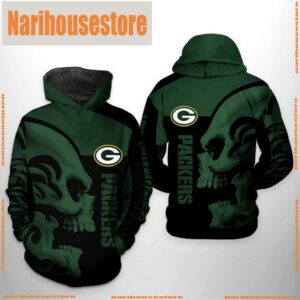 NFL Green Bay Packers Skull 3D Printed Hoodie Shirt