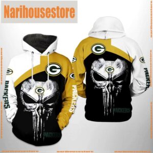 NFL Green Bay Packers Skull Punisher Team 3D Printed Hoodie Shirt