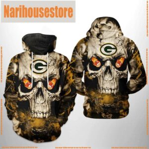 NFL Green Bay Packers Skull Team 3D Printed Hoodie Shirt