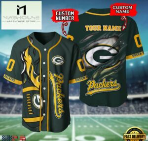 NFL Green Bay Packers Team Logo Litmited Edition Baseball Jersey