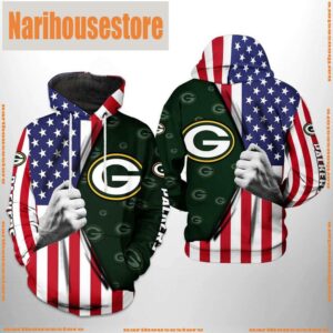 NFL Green Bay Packers US Flag Team 3D Printed Hoodie Shirt