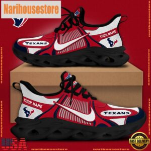 NFL Houston Texans Blue White Stripes Logo Custom Clunky Max Soul Shoes